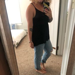 Black float tank top